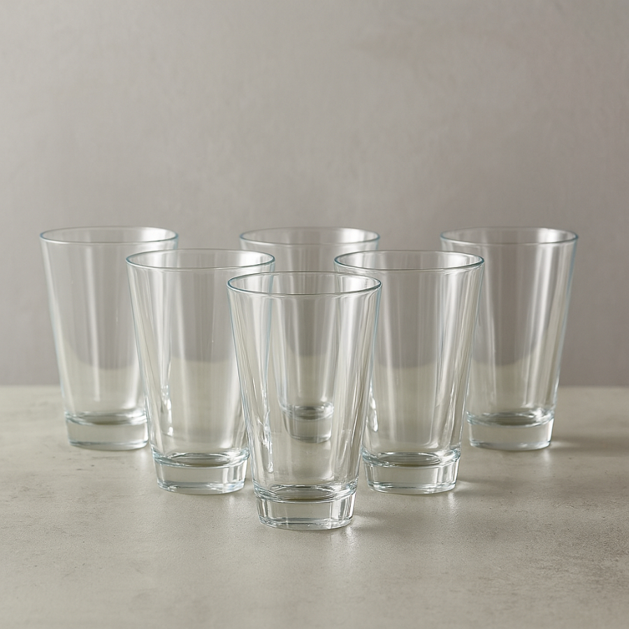 Copos Konich de Vidro, Jogo de Copos Para Chopp e Cerveja 6 Peças 300Ml - Ruvolo