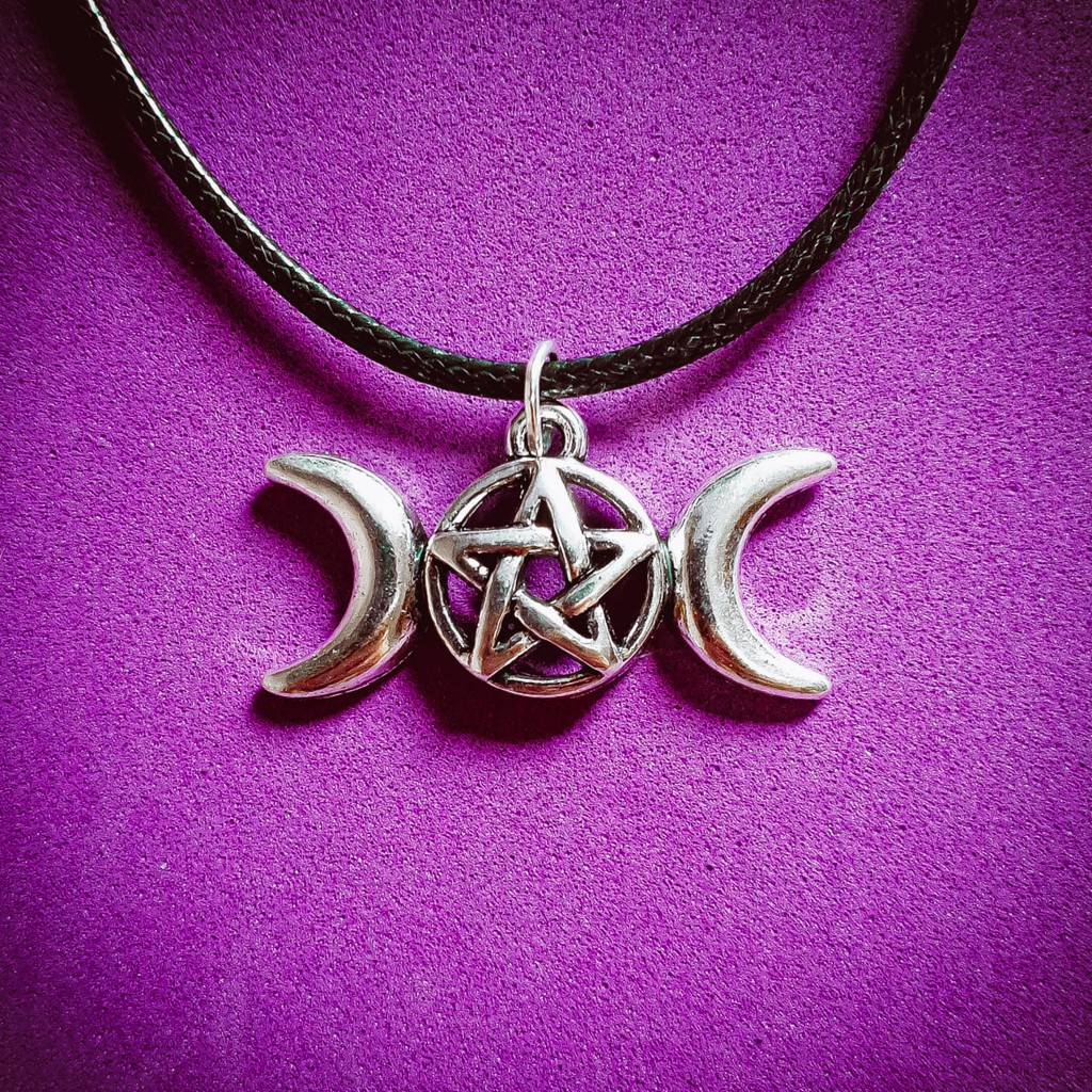 Colar Triluna, Lua tríplice, Lua Tripla, witch, wicca, witchcraft, bruxa, gotico, deusa [ CR ]