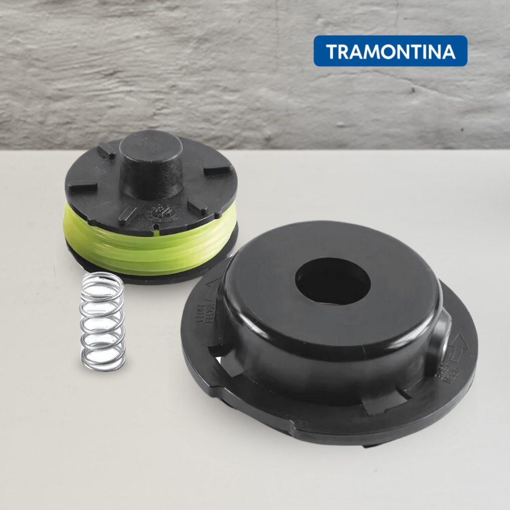 Carretel Completo Kit Para Aparador De Grama Tramontina + Tampa Carretel + Mola Para Aparadores De Grama Jardim