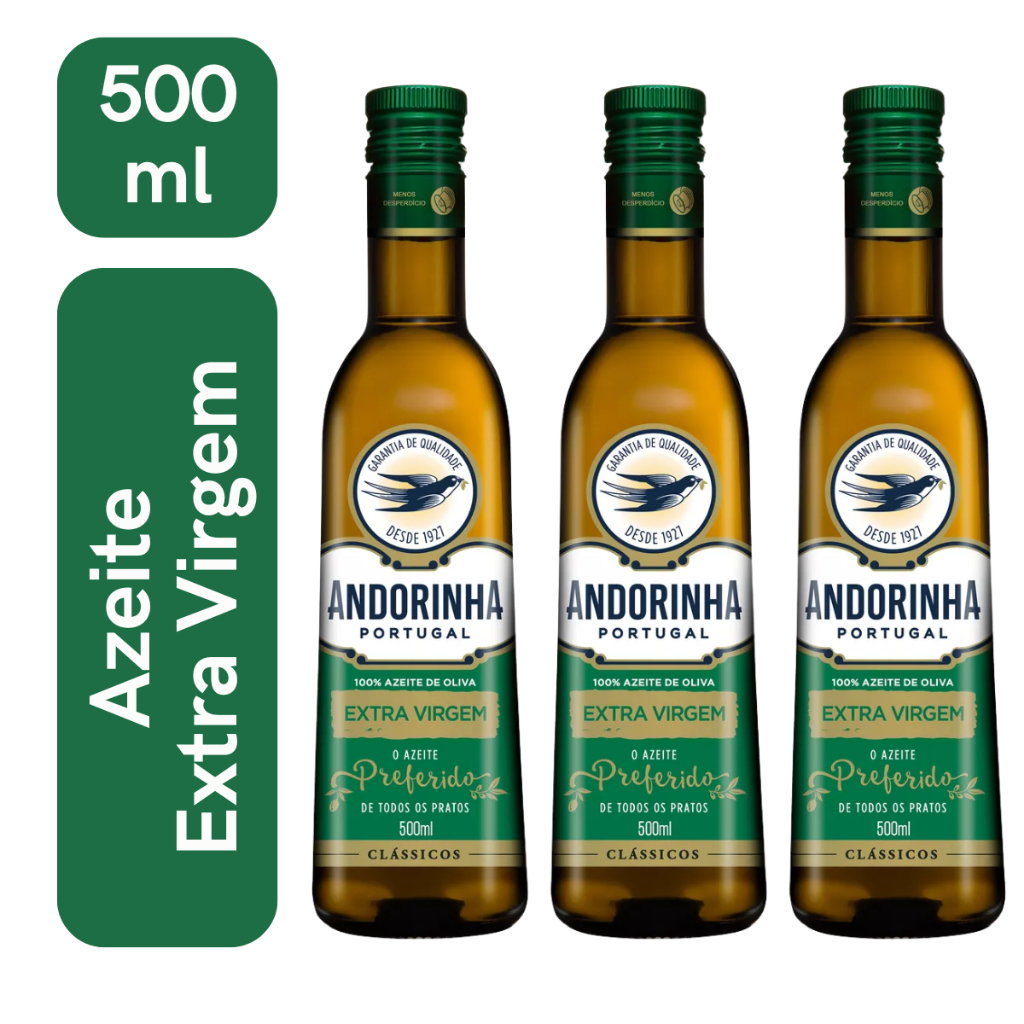 Kit 3 Unidades Azeite Extra Virgem Andorinha 500ml