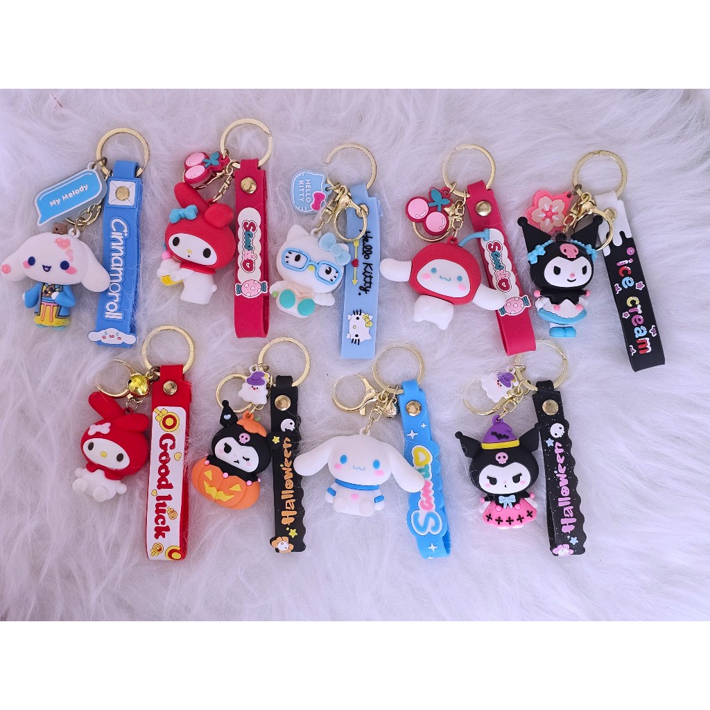 Chaveiros Turma Sanrio Kuromi Hello Kitty Pochacco Melody Cinnamoroll em Oferta na Shopee