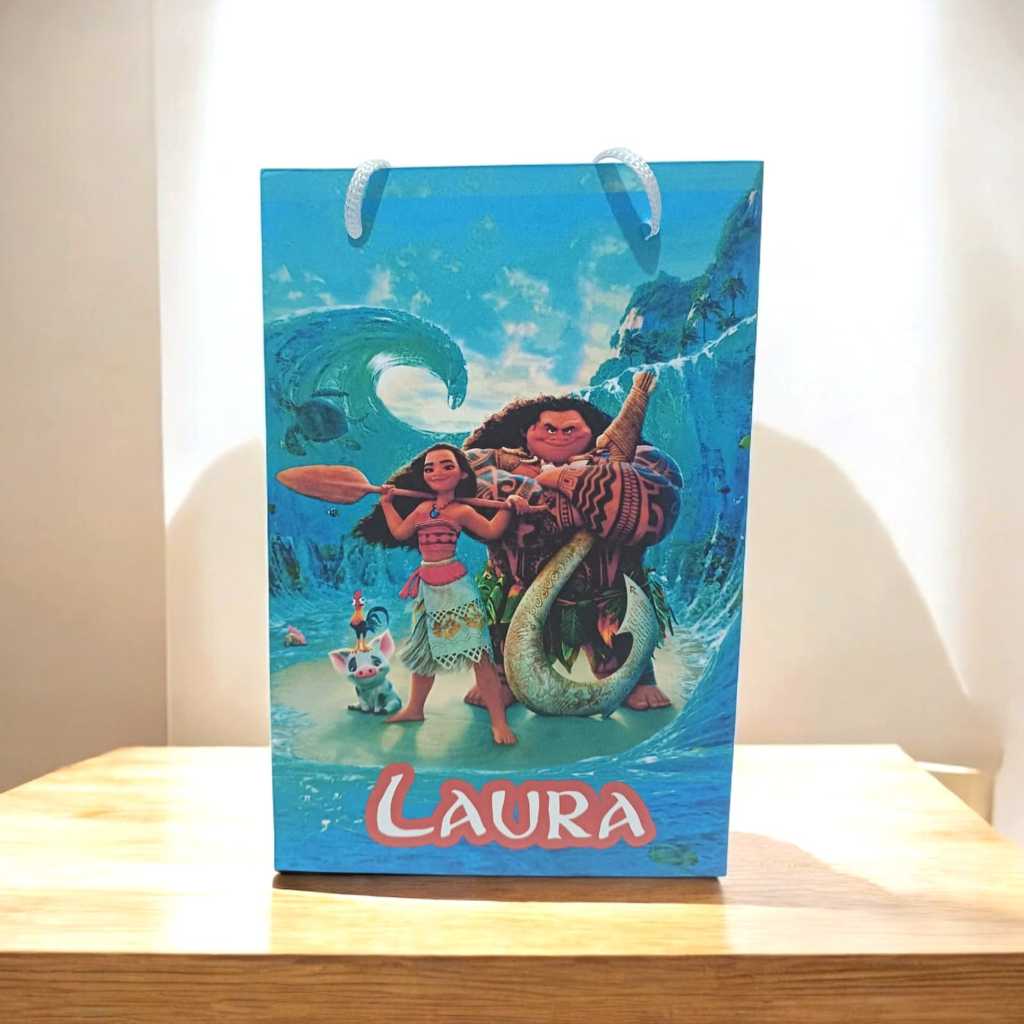 Sacolinha Personalizada  Personalizada   com nome e idade 13x20 MOANA 2 Menino- Lembrancinhas Festa Infantil