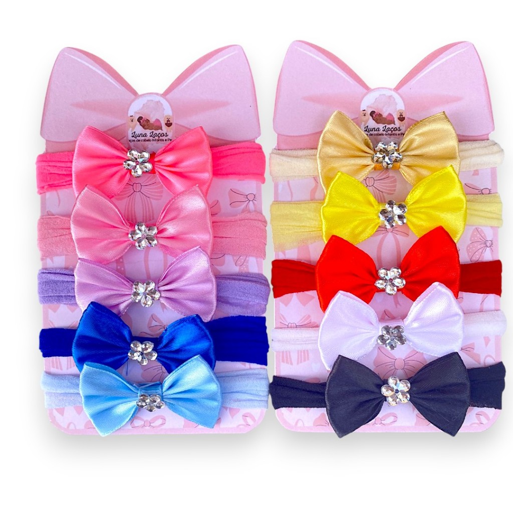 Kit 10 Mini Lacinhos de Bebê  laços de bebê laços de cabelo infantil Faixinha Tiarinha Rn Menina | Acessório Infantil em Oferta na Shopee