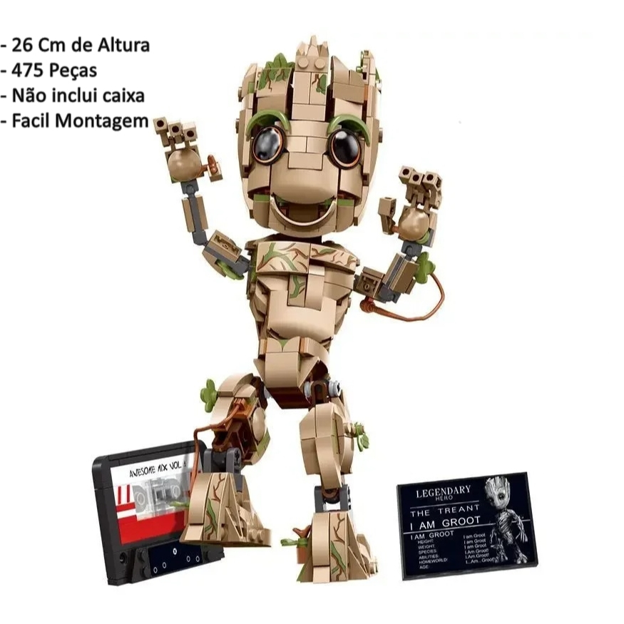 Groot 475 peças de blocos de montar guardiões da Gal Im groot gamora rocket racoon
