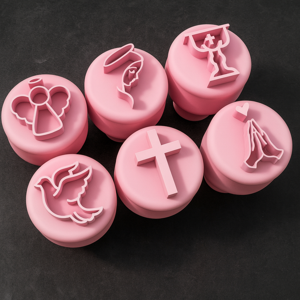 Kit Carimbos para Brigadeiro Docinho Batizado Batismo com 6 Peças em Oferta na Shopee