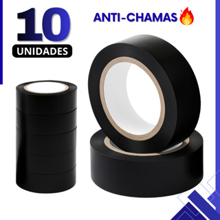 Kit 10 Fita Isolante Anti Chamas 5 Metros Para Instalação Elétrica Durável e Segura em Oferta na Shopee
