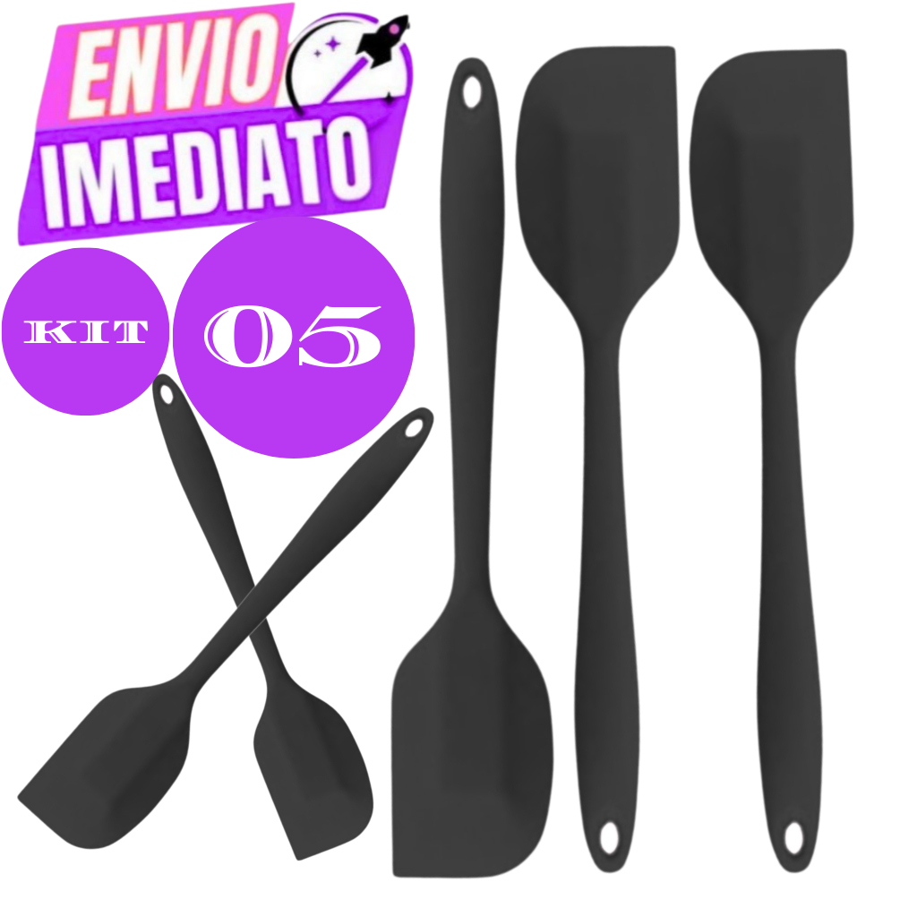 Kit 05, 03,02 Espatula Pao Duro de Silicone Casa Cozinha Buffet Restaurante confeitaria