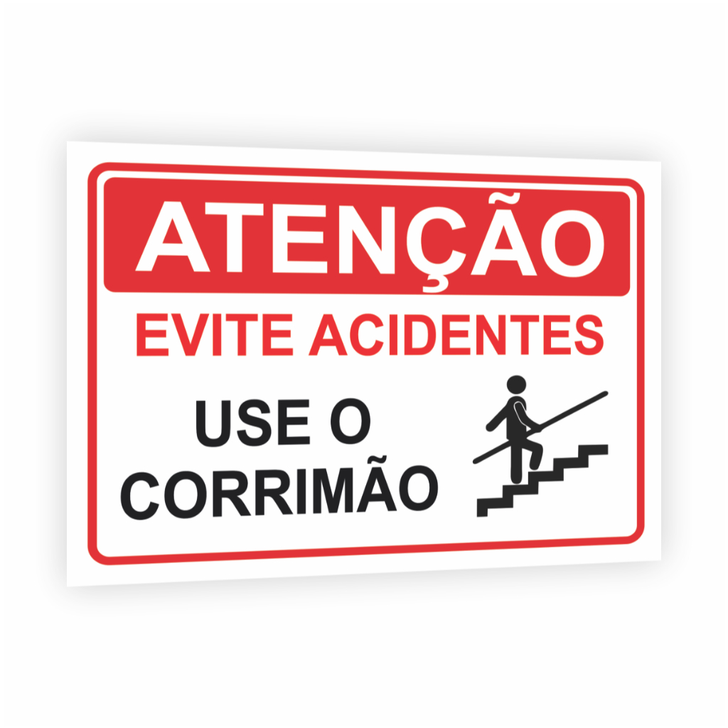 Placa Aviso Utilize O Corrimão Ao Subir As Escadas Plaquinhas em Oferta na Shopee