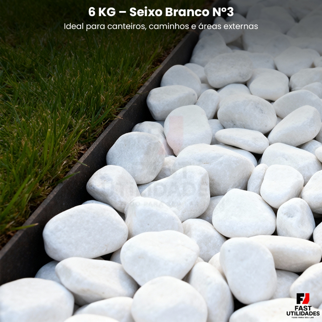 Seixo Branco Dolomita Pedras Para Vasos De Plantas Natural Premium Para Caminho de Jardim