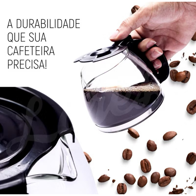 Jarra de Reposição Para Cafeteira Mondial Bella Arome 15 Xícaras C-09 Preto Vidro Reforçado