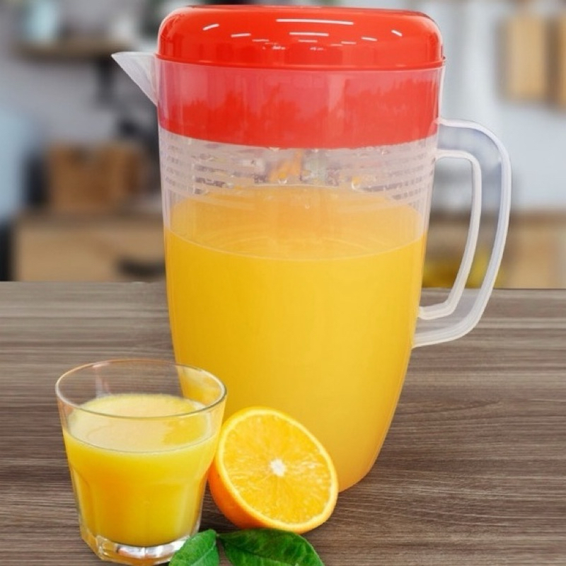 Jarra Plástica 4L com Tampa para Suco, Água, Bebidas Geladas e Geladeira