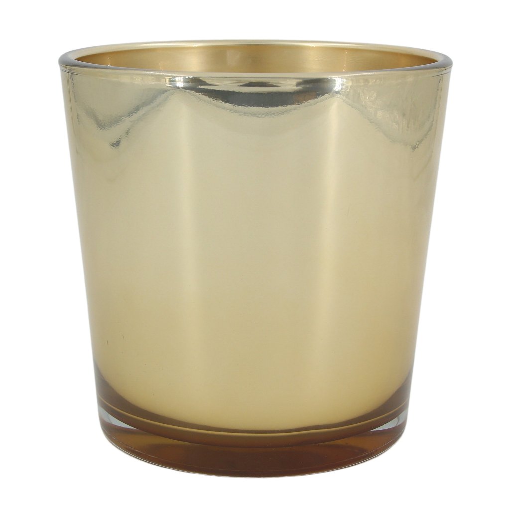 Vaso Cachepot Para Plantas Vidro Polonês - Nico Ouro
