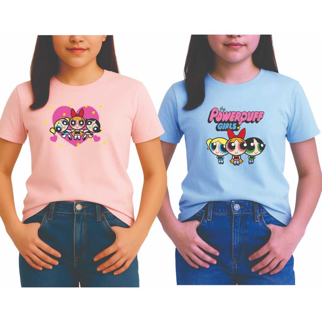 Kit com 2 Camisetas Infantil Feminina 100% Algodão Macias, Estampa Premium para dia a dia/passeio em Oferta na Shopee