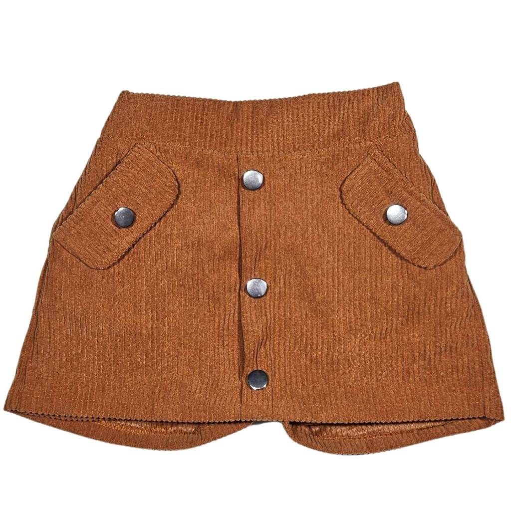 Short Saia Veludo Infantil Meninas Conforto Macio Ajustável