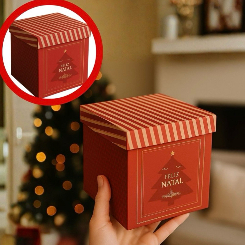 10 CAIXA P/ PANETONE 350G/500G C/ BERÇO 15,5X15,5X15,5 CM NT114 (JR NATAL OUTLET 2025)