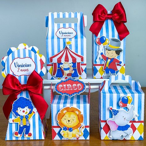 KIT CAIXINHAS PERSONALIZADAS Circo Menino Personalizado  Lembrancinhas - Caixinha Personalizadas