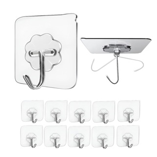 Kit 5/10/20 Ganchos Adesivos Universais com Acabamento Metálico Autocolante Forte Multi Funcional em Oferta na Shopee