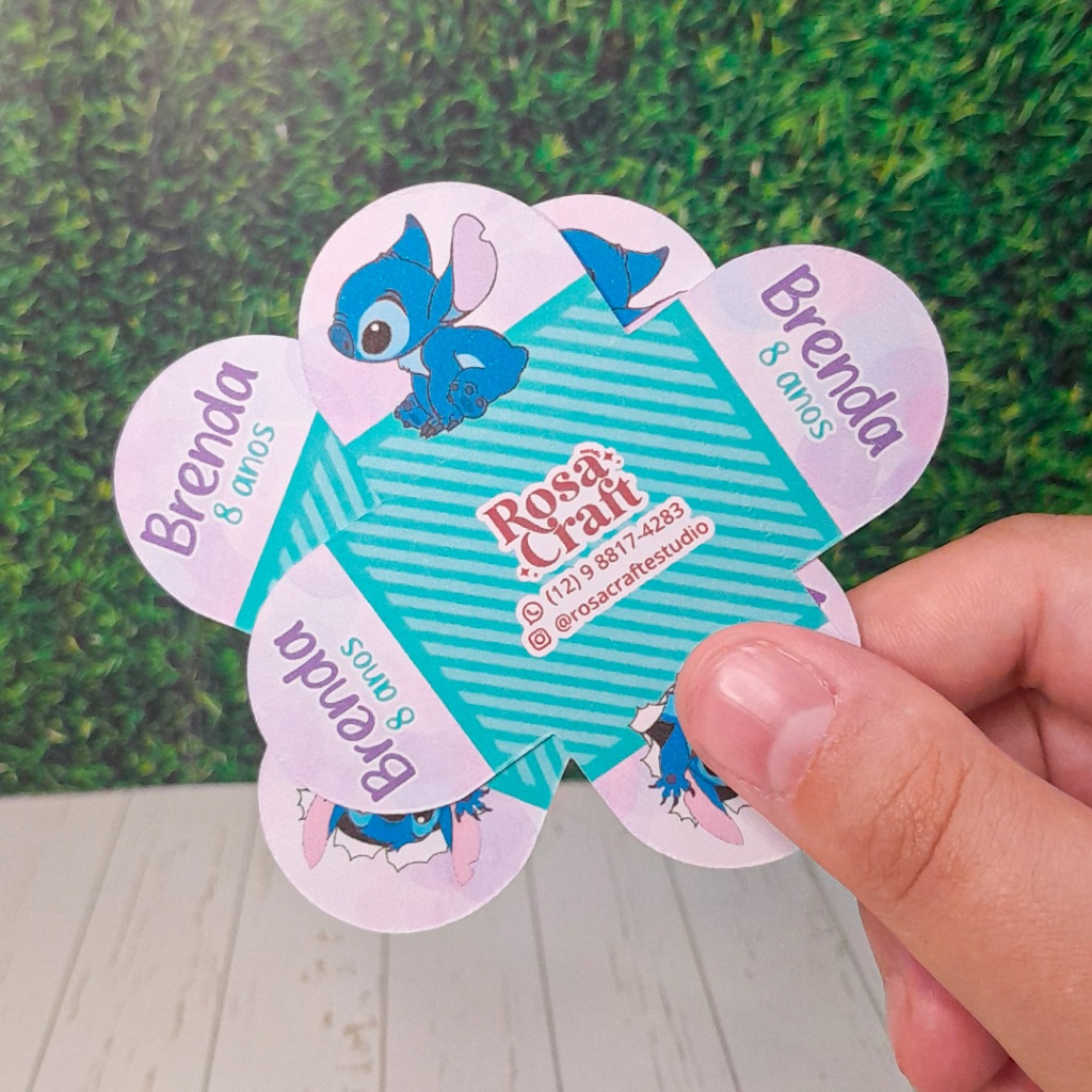 40 a 120 Forminhas de doce brigadeiro Personalizada Stitch roxo - 4 pétalas - Aniversário - Docinhos