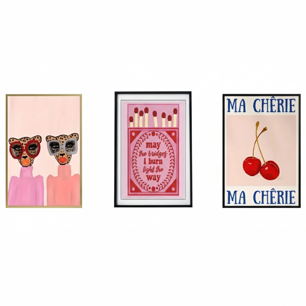 Quadros decorativos Nicho Art Poster, Menina Cor Série (3 peças)