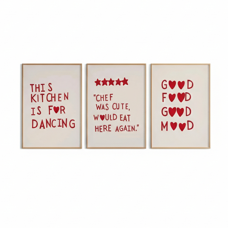 Quadro decorativo Temático cozinha (3 peças)