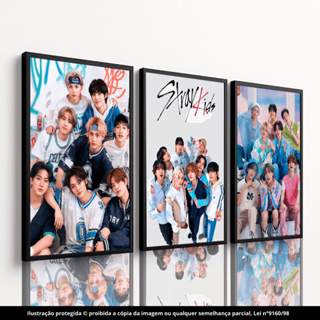 Quadros Decorativos 3 Peças K-Pop Stray Kids – Arte Moderna para Quarto e Sala em Oferta na Shopee