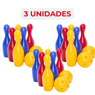 KIT 1, 2 ou 3 Jogos De Boliche Infantil com 6 pinos e 2 bolas cada em Oferta na Shopee