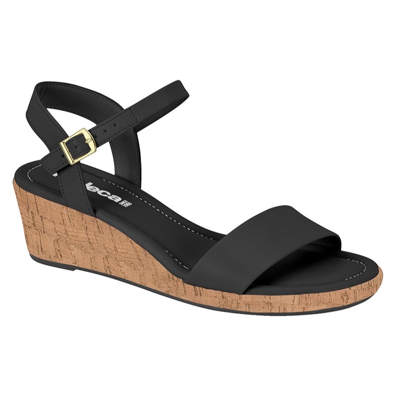 Sandalia Feminina Moleca Anabela Leve Confortável Moda 5512.102 em Oferta na Shopee