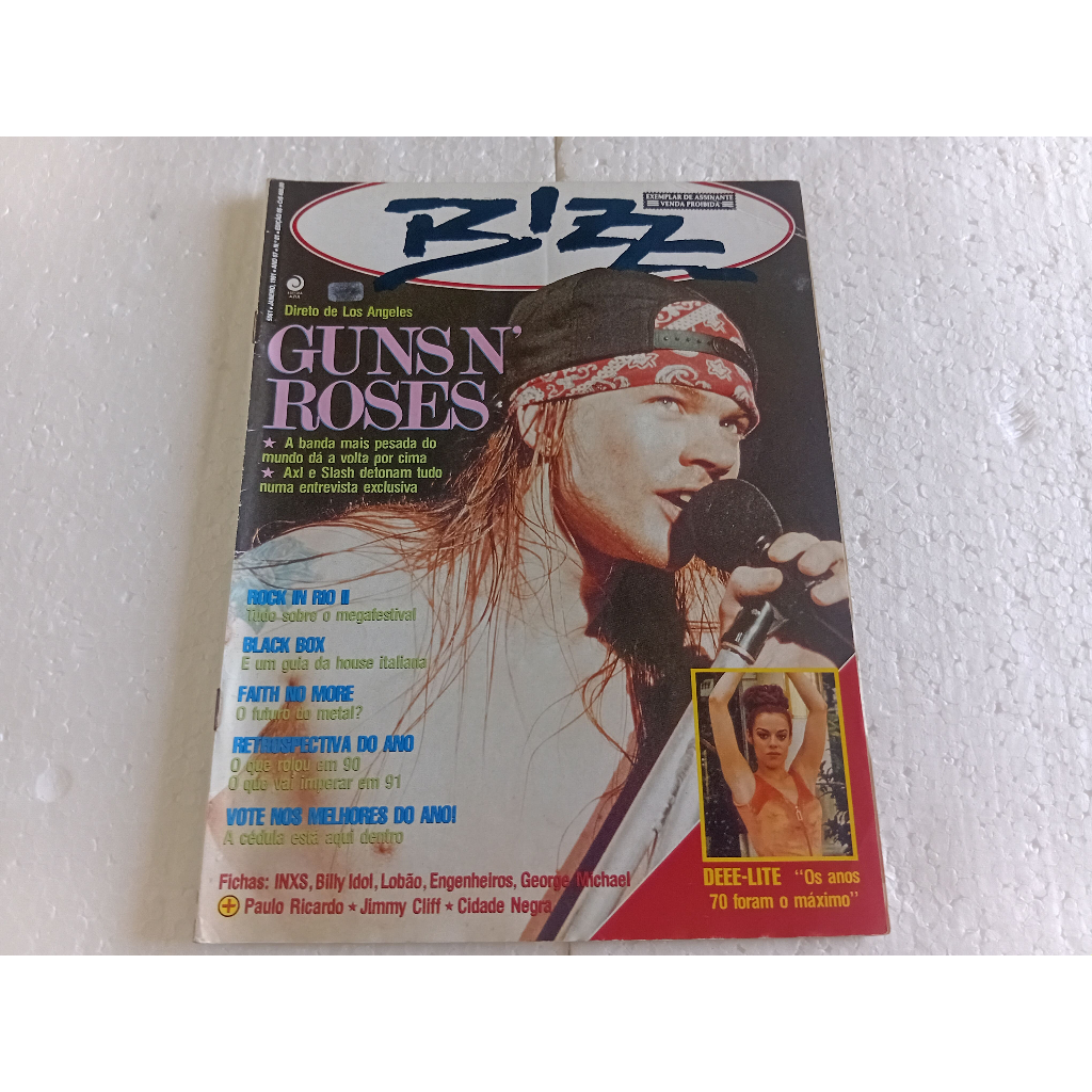 revista bizz nº 66 janeiro de 1991 guns n' roses otimo estado paginas e capa