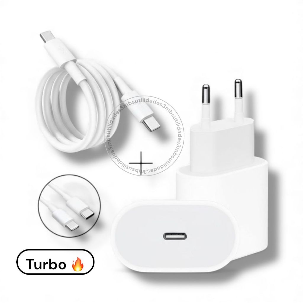 {ORIGINAL} Carregador 35W iPhone 15/16 & Android Tipo C Turbo COMPLETO
