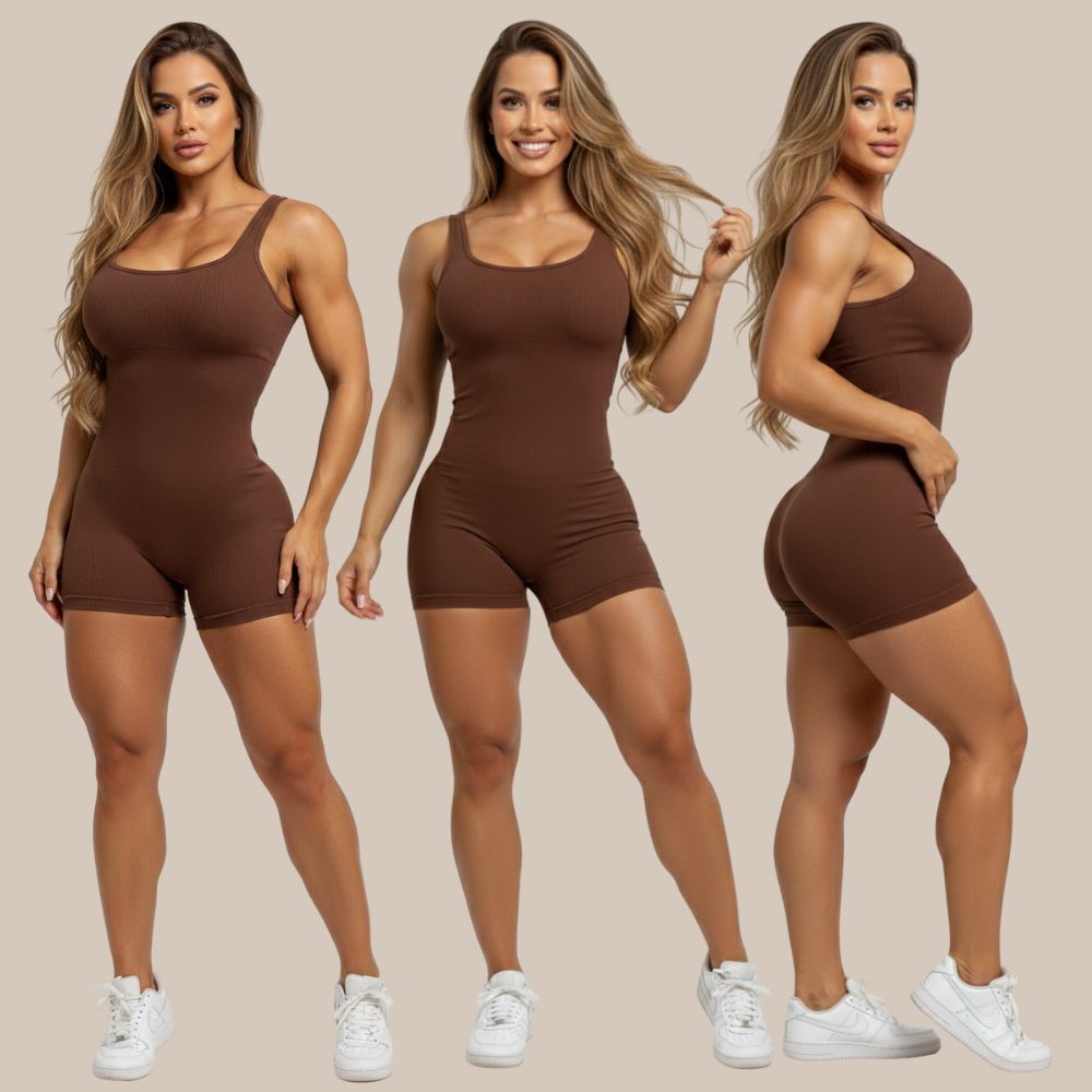 Macaquinho Poliamida Fitness Sem Costura Feminino Alta Compressão Bojo Removível Academia Treino