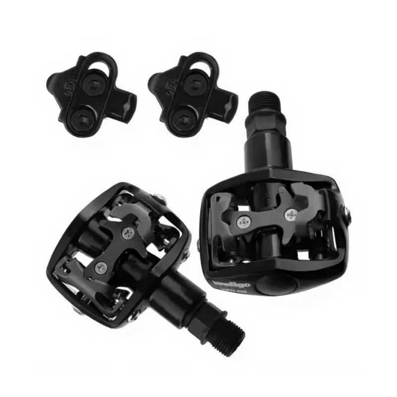 Pedal Clip Wellgo M919 MTB Alumínio 9/16 Preto + Taco Inclusos