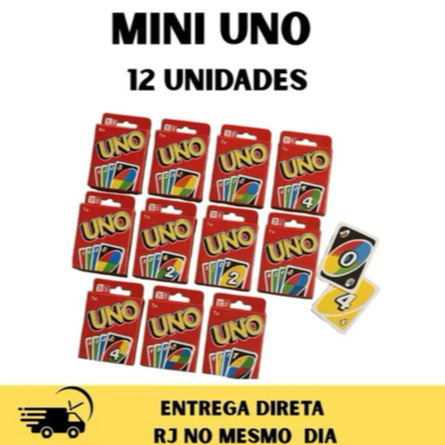 ATACADO kit 12 / 24 /36 / 48 Lembrancinha Mini Jogo de cartas UNO cartas festas aniversario