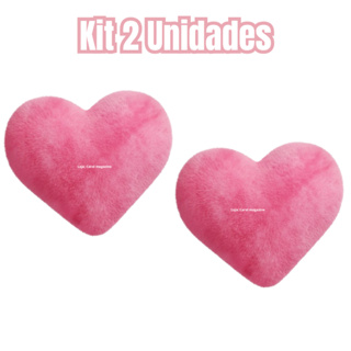 2 Almofada Coração de Pelúcia Várias Cores Para Presente Decoração Quarto em Oferta na Shopee