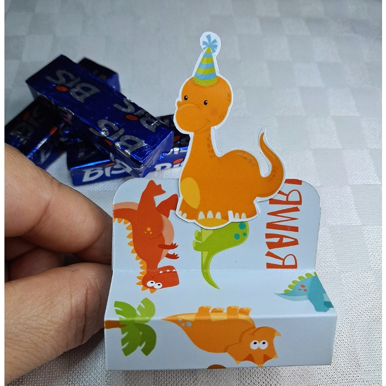 🩷🩵 ⭐KIT PORTA BIS DUPLO - LEMBRANCINHA PERSONALIZADAS  / FESTA INFANTIL ANIVERSÁRIO ⭐🩵🩷 DINOSSAURO AZUL