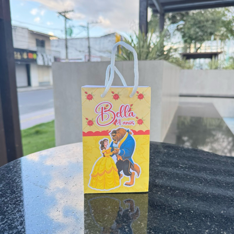 Kit Sacolinha personalizada P A bela e a Fera - PEGUE E MONTE - festa infantil - lembrancinha - sacolinha surpresa
