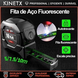 Fita Métrica Aço Inoxidável carbono De Alta Precisão 5M/7.5M/10M Trena Profissional Fluorescente Trava em Oferta na Shopee
