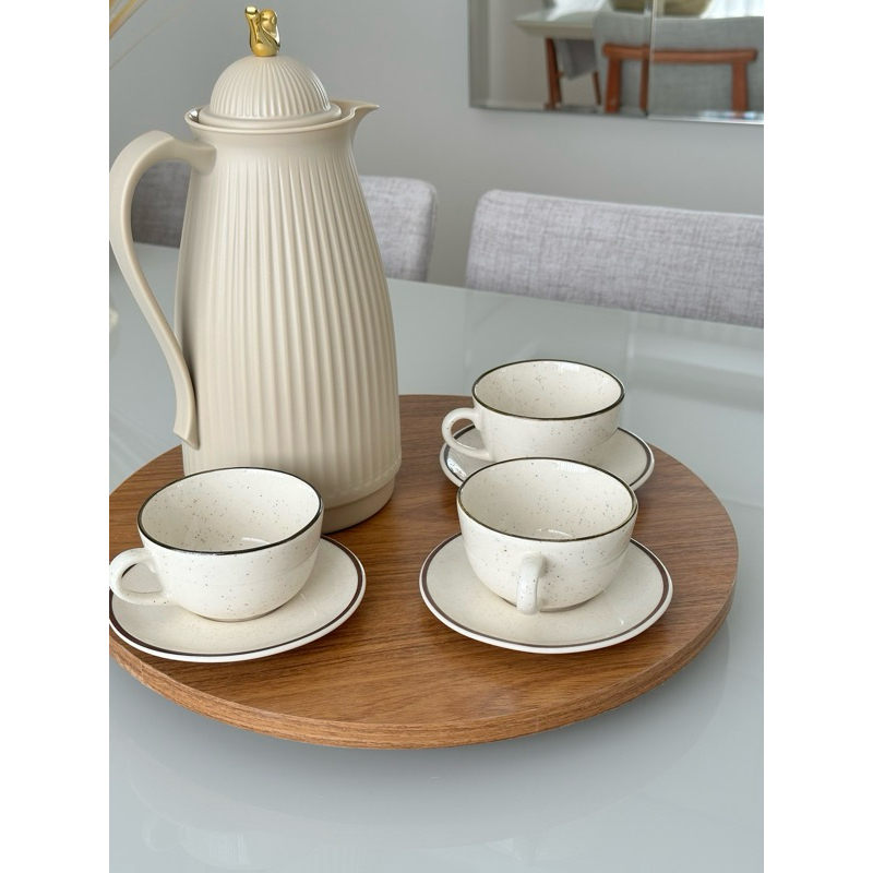 Centro de Mesa com Prato Giratório de 40 cm – Amadeirado- em Oferta na Shopee