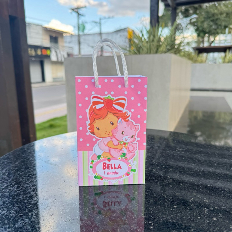 Sacolinha P MORANGUINHO BABY - Sacolinha Surpresa Lembrancinha para Festa PEGUE E MONTE