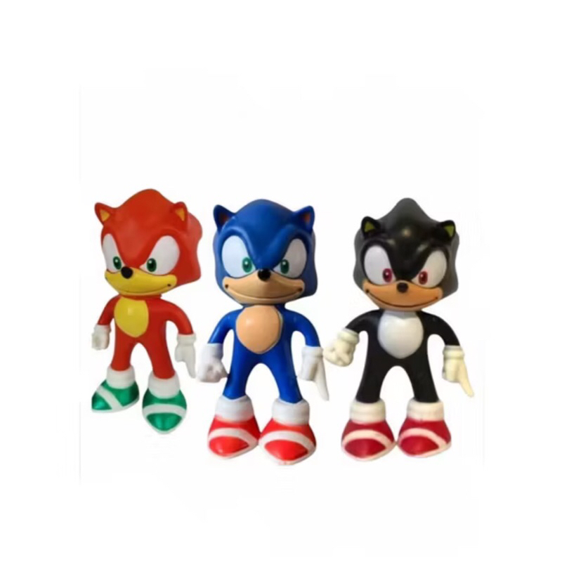 Kit 3, Boneco do Sonic 3 Cores Disponíveis 15cm, vermelho, azul, preto