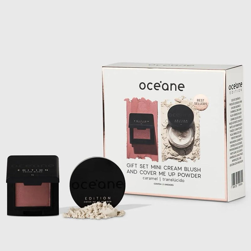 Gift Set Mini Cream Blush And Cover Me Up Powder - Kit Mini Gift Sets Blush e Pó Solto Oceane Edition(2 Produtos)