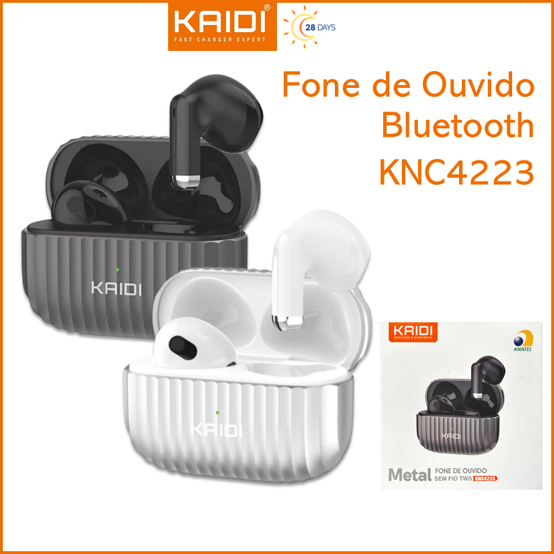 Fone de Ouvido Bluetooth Metal Kaidi TWS KNC-4223