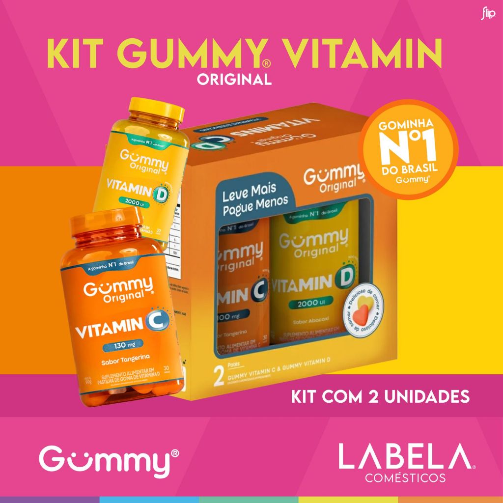 Promo Pack Gummy Vitamina D + Vitamina C | Imunidade Alta, Energia e Saúde Diário em Oferta na Shopee