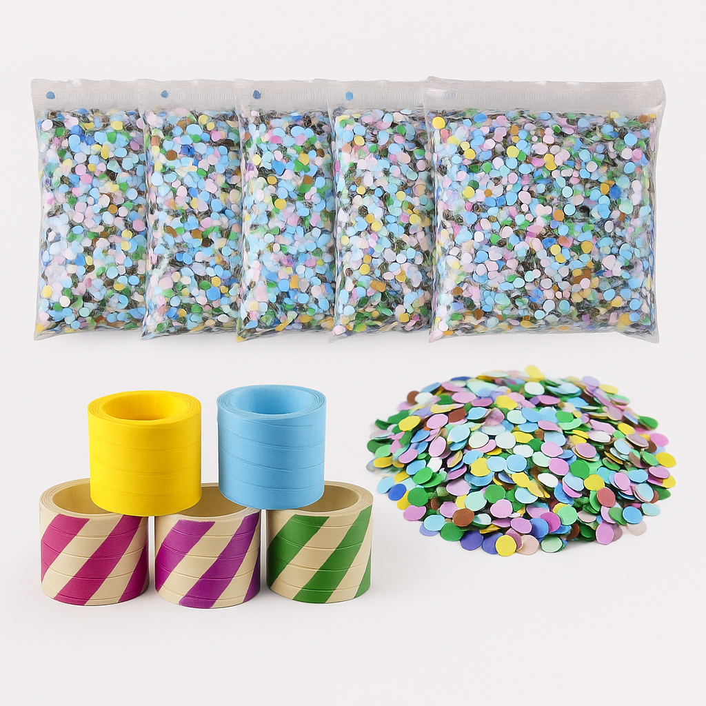 Kit Carnaval Confete e Serpentina – Festa Bloco Folia