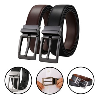 Cinto Masculino Dupla Face em Couro com Fivela Giratória Reversível Social Casual Confortável em Oferta na Shopee