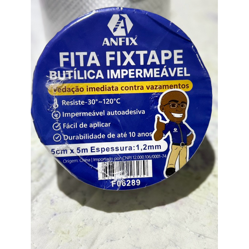 Fita Butílica Impermeável ANFIX F06289 5m x 5cm à Prova D’Água para Vazamentos