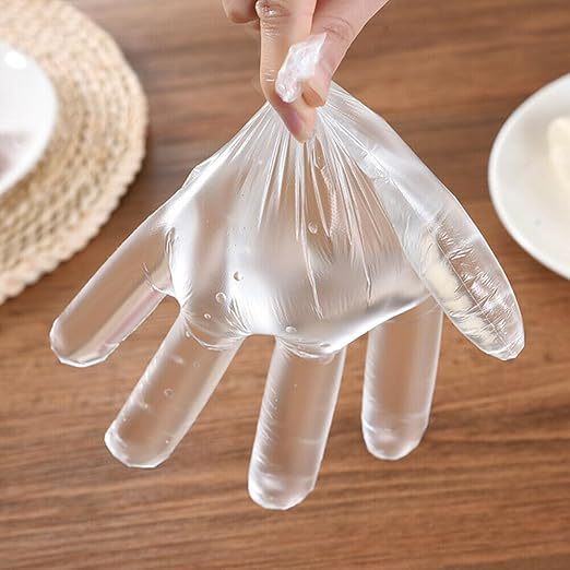 100 Luvas Impermeáveis de Plástico – Descartáveis Transparentes, À Prova de Óleo em Oferta na Shopee