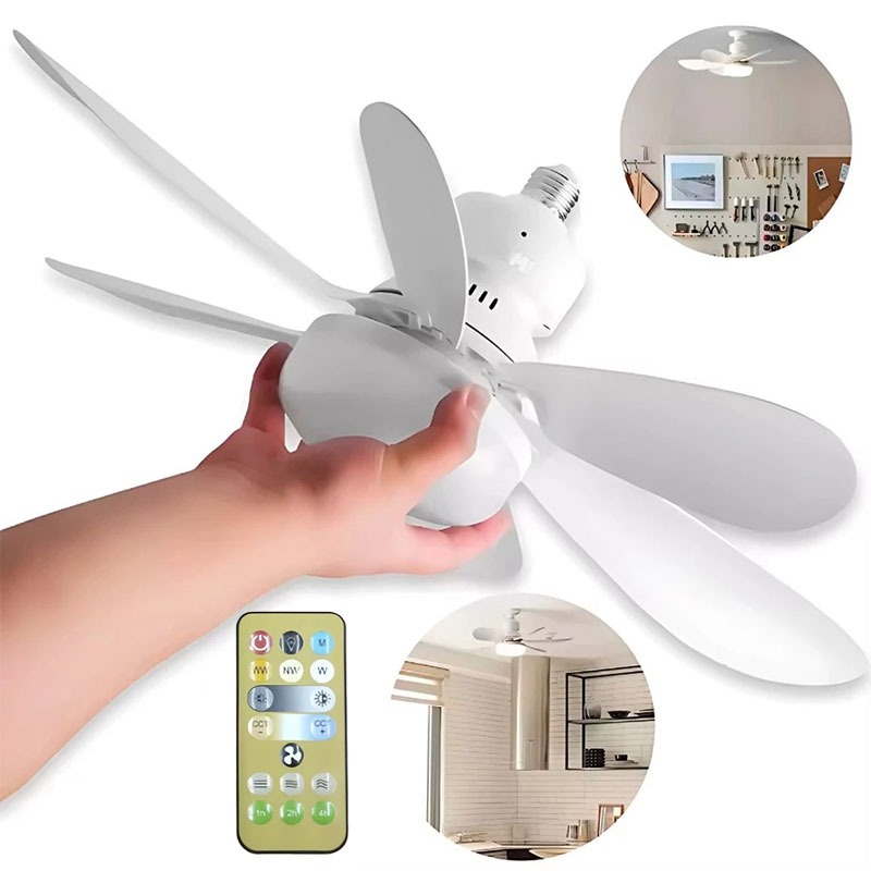 Ventilador de Teto 60w  Luz Led 3 Tipos de Luz C/ Controle Remoto Ventilador C/ 6 Hélices Bivolt