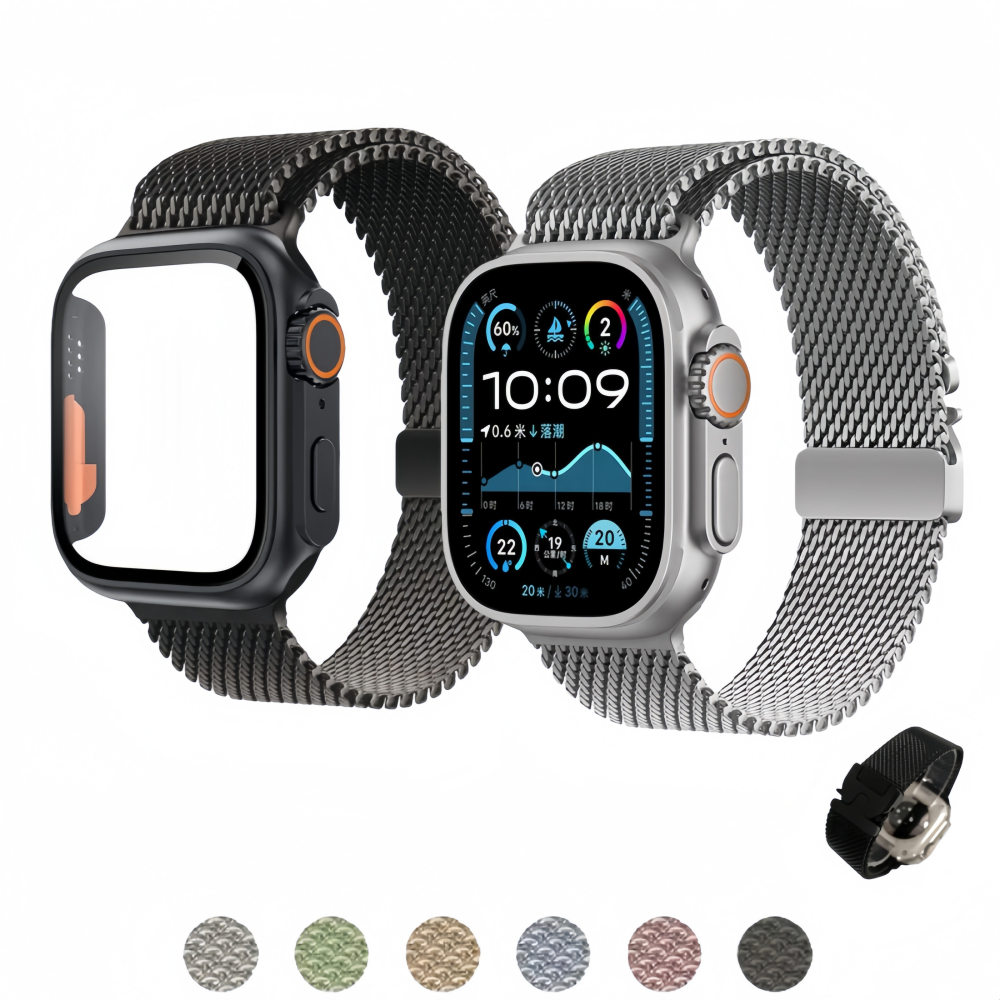 Aço inoxidável Pulseira De Milanesa+Mude Para Ultra Case Para Apple Watch 10 11 