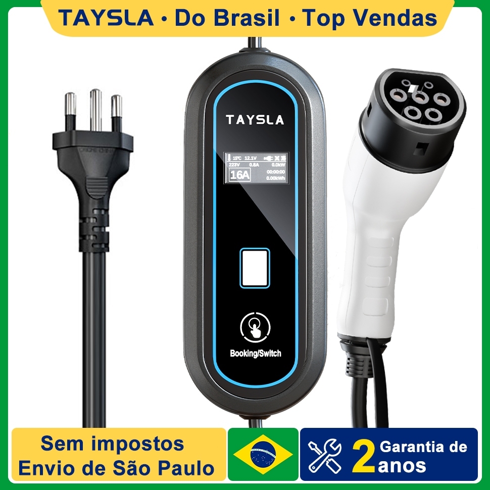 TAYSLA Carregador para Veículo Elétrico 3,5kW Compatível com BYD Dolphin Mini Plugue BR 20A