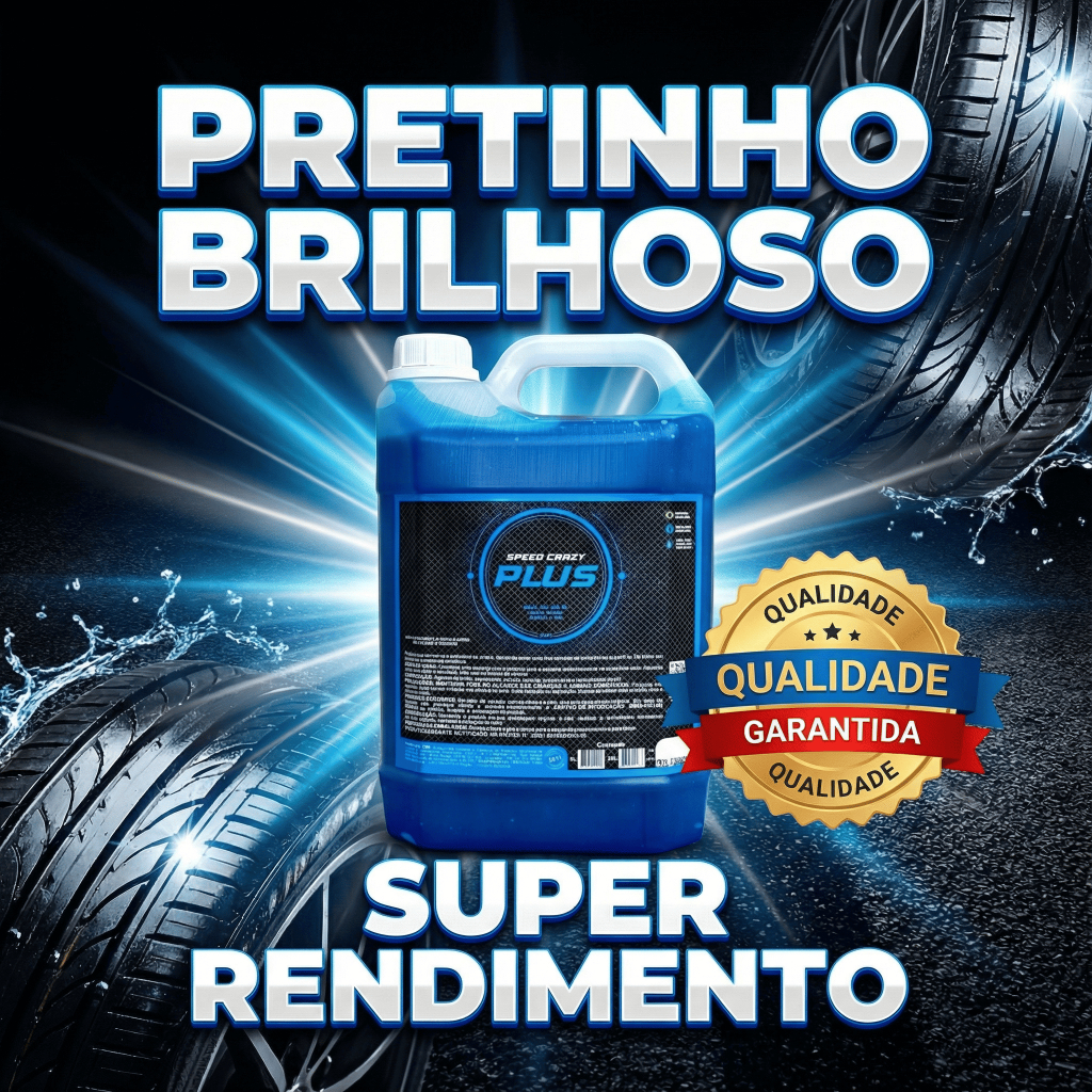 Pretinho Gel Brilho Molhado Plus 5L Pneu Brilhoso Hidratado Speed Crazy